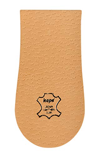 1 x Elevador de talón, Almohadilla para el Talón, Cuña ortopédica, Varias anchuras y alturas, Funda deCcuero, Kaps Topmed Plus, 1 pieza (altura 15 mm / 0.6 inch - talla M)