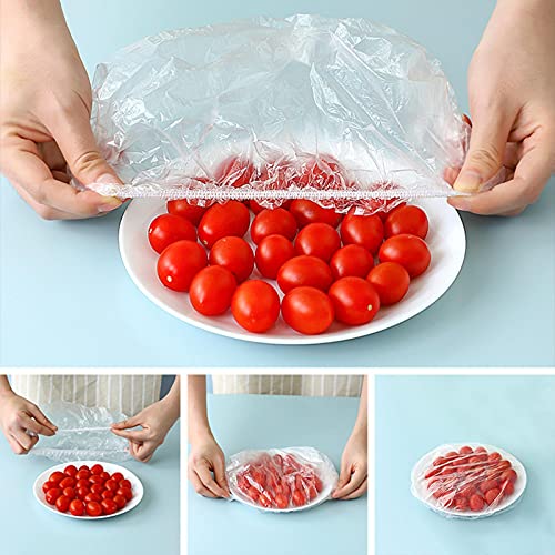 100 Bolsas De Mantenimiento Fresco, Cubiertas Elásticas Retráctiles Para Almacenamiento De Alimentos, Tapas De Tazones Elásticos Para Bolsas Frescas Para Sellar Alimentos Y Mantenerlas Frescas