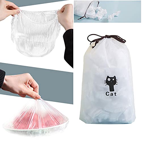 100 Bolsas De Mantenimiento Fresco, Cubiertas Elásticas Retráctiles Para Almacenamiento De Alimentos, Tapas De Tazones Elásticos Para Bolsas Frescas Para Sellar Alimentos Y Mantenerlas Frescas