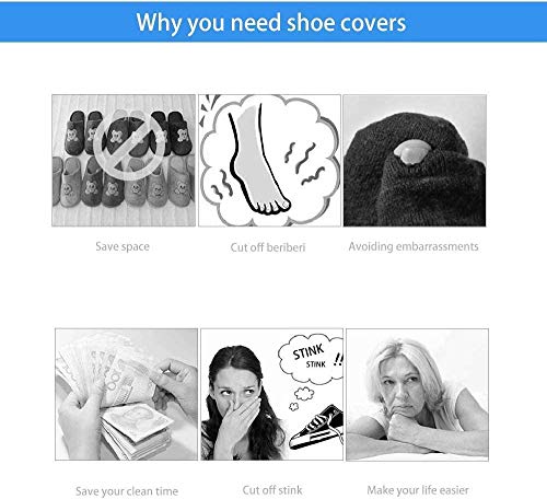 100 unidades (50pares) fundas de zapatos desechables， fundas desechables para zapatos y botas para el hogar en interiores y actividades al aire libre, proteger su hogar, pisos y zapatos