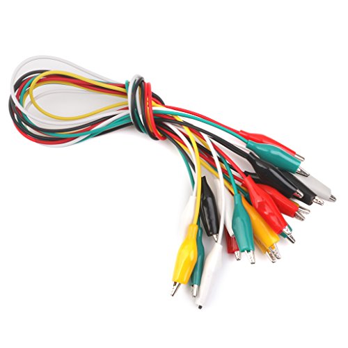 10pcs 50cm Cocodrilo Cable Alambre Clips de Dos Extremos Pinzas para Prueba