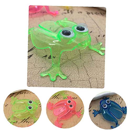 10pcs Rana Saltarina del Juguete, Dedo Presionando Despide De La Rana Juguetes De Escritorio Juego De Kids Party Favors del Niño (Color Azar)