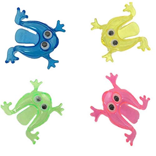10pcs Rana Saltarina del Juguete, Dedo Presionando Despide De La Rana Juguetes De Escritorio Juego De Kids Party Favors del Niño (Color Azar)