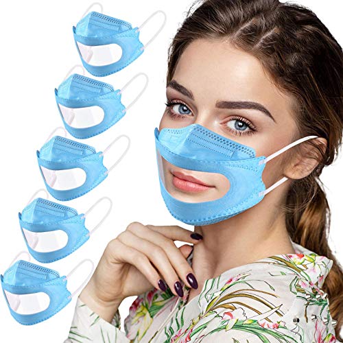 1/3/5/10/20/30/50/100pc Unisex Adulto Transparente Labios Bufanda sólida -impresión de Moda Lindo elástico Universal Bufanda Earloop -10105-7