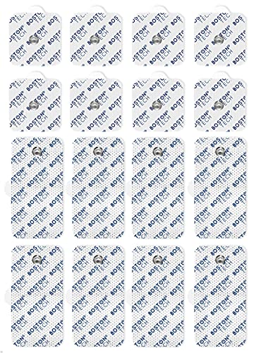 16 Electrodos autoadhesivos Reutilizables supersoft para unidades de TENS/EMS Tipo Compex, Conexión Snap (Botón) Tecnología Premium de 3 Capas. Alto Rendimiento y Larga duración.