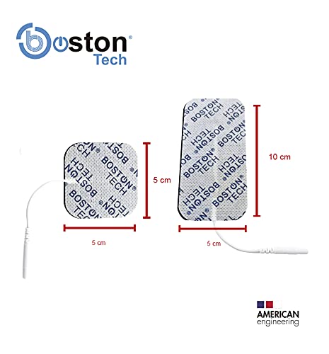 16 Electrodos para TENS y EMS - Parches Super Soft universales de 5 x 5cm Reutilizables Conexión Tipo Pigtail (Clavija) 2mm. Tecnología Premium Black de 3 Capas con Gel Digital 100% japonés (White)
