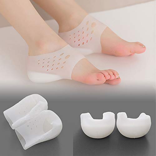 2 PCS Protector TalóN Silicona Plantilla de Silicona Invisible Protectores de TalóN de Calcetines para las Almohadillas Traseras del Pie ProteccióN del TalóN Aumentar la Altura en 4.5cm Unisex