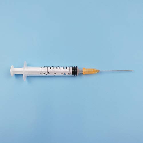20PCS 2.5ml jeringa con 20pcs 23g-1.5"aguja de dispensación para uso industrial y de laboratorio Aguja dispensadora conjunto de jeringa jeringa de plástico jeringa desechable