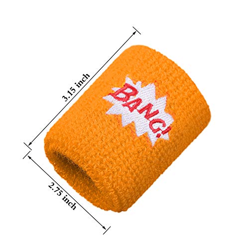 24 Piezas Muñequera Deportiva de Niños Muñequeras Coloridas Muñequera de Toalla de Algodón con Diseño de Pow Zap para Deportes Cumpleaños Fiesta, 6 Estilos
