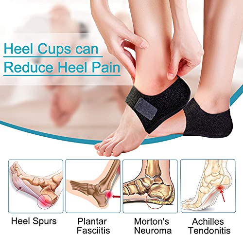 2PCS Protectores de talón,almohadillas de talón,Protectores de gel para el talón para fascitis plantar, tendinitis de Aquiles, cojín para el talón para aliviar el dolor y la presión del talón
