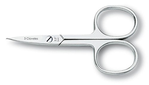 3 Claveles - Tijera de uñas recta 9 cm manicura profesional, 3,5" (12075)