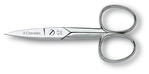 3 Claveles Tijera Uñas Recta De 11.5 Cm Manicura Profesional, 4,5", 100 g