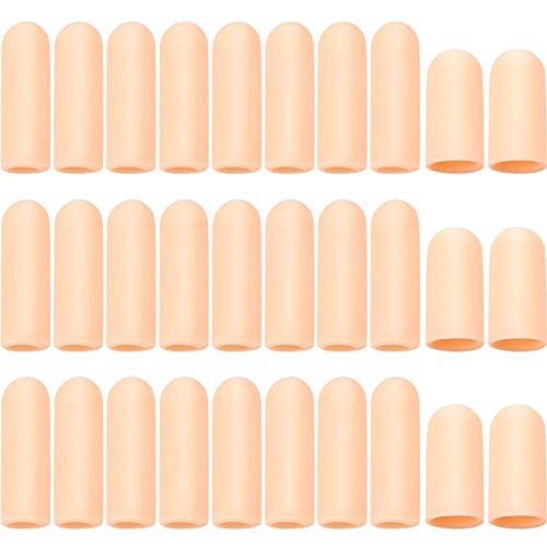 30 Piezas Protector de Dedos de Gel Funda de Dedos de Mano de Silicona Manga de Dedos para Agrietamiento de Dedo Gatillo de Dedo