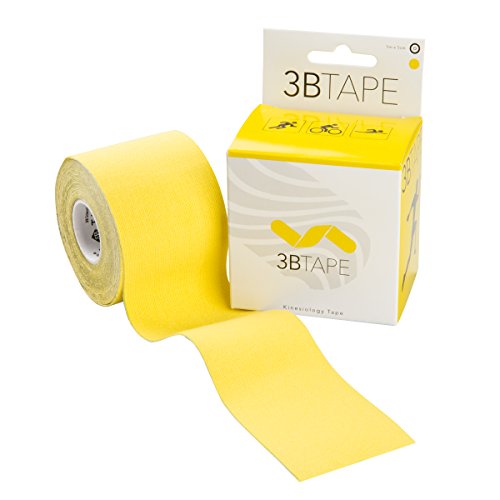 3B Scientific Cinta de kinesiología (5m x 5cm) Cinta de Soporte Elástico para Músculos y Articulaciones para Ejercicio, Deporte, Recuperación de Lesiones y Dolor Muscular - Amarillo