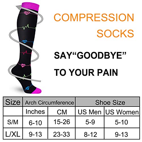 4 pares de calcetines de compresión para hombres y mujeres 20-30 mmHg Medias de compresión (Jacquard 02, pequeña/mediana (4 pares)