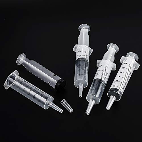 4 pcs Jeringa 60ml, jeringa plástico con tapón Cierre estéril sin Aguja, jeringa dosificadora para Laboratorios, medición y dispensación líquidos,Uso Industrial,alimentación Animal,riego Plantas