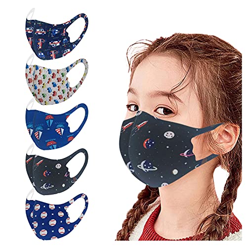 5 Piezas Niña Niños Bufanda Ropa de algodón Reutilizable Lavable, Infantil Patrón de Dibujos Animados