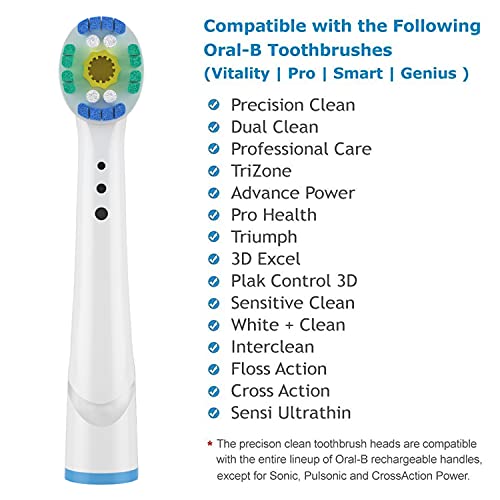 8 Cabezales de repuesto para cepillos de dientes eléctricos, 3D White cabezales para cepillos compatible para Braun Oral-B Vitality Pro White, 3D Whitening, Sensitive Clean, Precision Clean