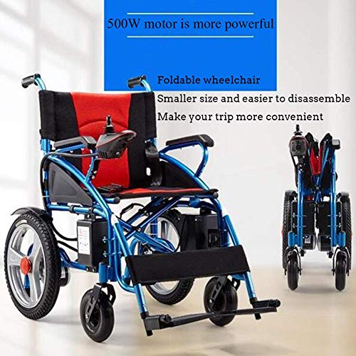 Aajolg Plegable Ligera Silla De Ruedas EléCtrica, Ancianos Y Discapacitados con Sillas Electricas, Chair Coche Anciano Compacto Inteligente Carro Silla De Ruedas Electrica