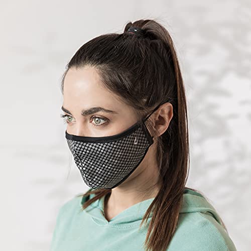 Abbacino mascarilla homologada y lavable para adulto con ajuste nasal estampado efecto malla metálica plata