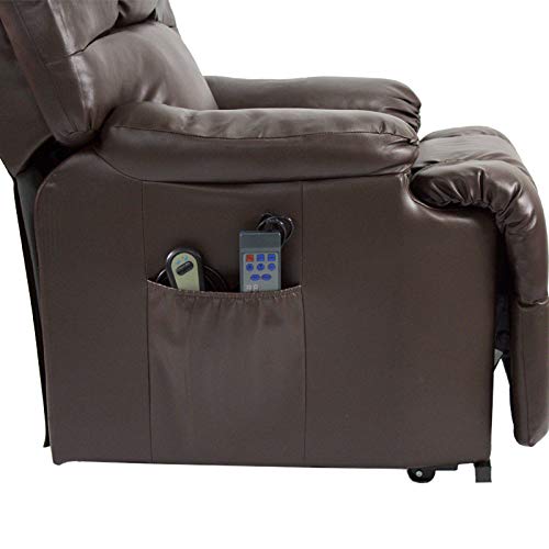 ABDC NEW Delta Shop - Sillon Masaje Relax LEVANTAPERSONAS 8 Motores + Calor Lumbar - Color MARRÓN Chocolate
