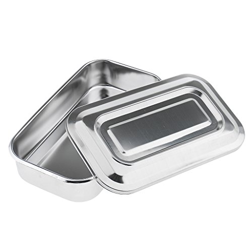 Acero Inoxidable 8 '' Clínica Odontología Instrumento/Medicación Esterilizador De Acero Inoxidable Caja Bandejas De Desinfección con Tapa - B
