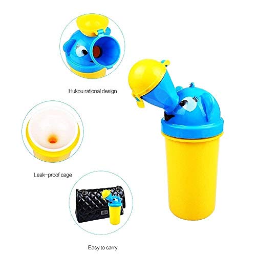 [Actualización] BYETOO Orinal portátil para bebé y niño, reutilizable, taza de entrenamiento de orinal, inodoro de emergencia, para acampar, coche, viajes, para niños - amarillo