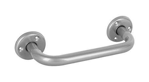 ADGO Antaba Soporte Pasamanos de Baño 30 cm, Barra Antideslizante para Montaje en La Pared Baño Aseo Ducha Inodoro Corredor, Plata Metal, 1 pieza