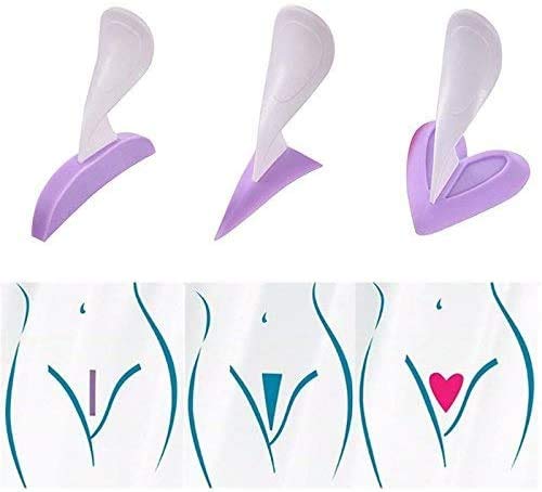 Afeitadora de vello púbico Bimber Trimmer para damas, afeitadora de Bikini Trimmer y Bikini Shaving Stencil Herramientas íntimas privadas （5 piezas）