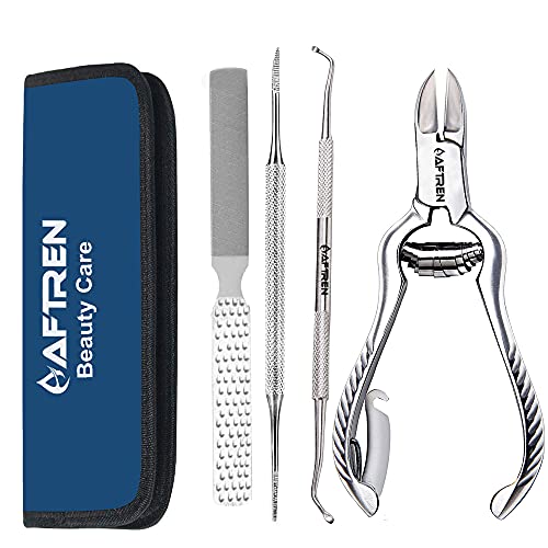 AFTREN Juego de cortauñas para uñas encarnadas con Nail Lifter y File Kit de alicates para uñas de grosor y difíciles de las uñas de los pies, manicura y pedicura herramientas con alicates y lima
