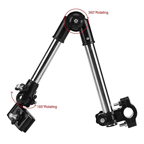Agatige Abrazadera de Paraguas, Soporte de Montaje de Paraguas Ajustable de 360 ​​° Soporte para Cochecito de bebé Cochecito de niño Bicicleta Sillas de Ruedas Walker(Negro)