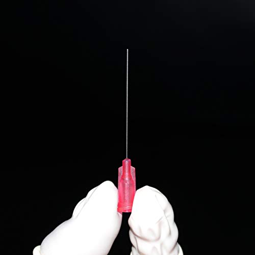 Agujas de punta roma, 100Pack agujas de acero inoxidable Luer Lock para jeringas, aguja dispensadoras roma cánulas de para uso industrial y experimental (25G)