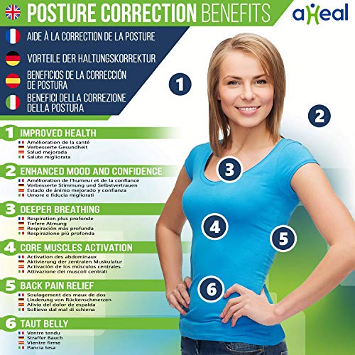 aHeal Corrector de Postura para Espalda Recta apto Hombre y Mujer | Soporte Médico de Hombros y Columna Vertebral Torácica y Lumbar | Rehabilitación de Lesiones y Postoperatoria | Talla 3 Piel