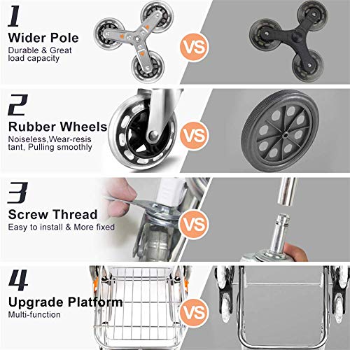 AIMCAE Carritos de la Compra Plegables Carro de la Compra con Asiento y portavasos, Bolsa Desmontable de Lona, Ideal para Personas Mayores