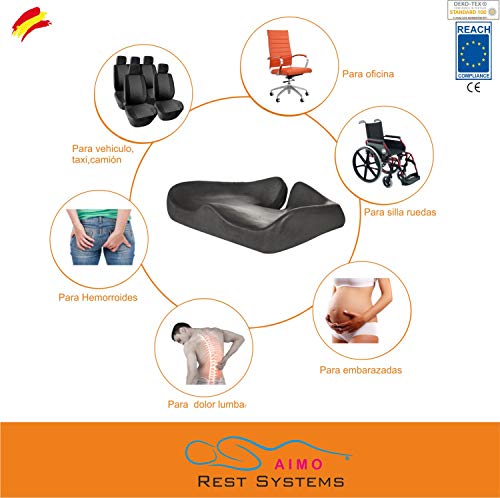 AIMO Gamer cojín Asiento SC-012, viscoelástico, con certificación Reach, Alivia presión en Caderas, coxis y glúteos para los Que Pasan Mucho Tiempo sentados, adaptabilidad y Confort.