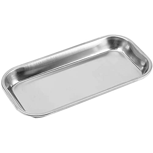 Akozon Bandeja Médica Acero Inoxidable 201 Bandeja de Instrumento para quirúrgico Dental higiénico médico Laboratorio 22.5 x 11.5 x 2 cm