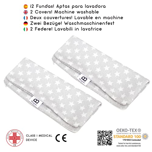 Almohada bebé y niño viscoelástica pequeña de cuna y cama - Cojín relleno para prevenir plagiocefalia - 2 fundas protectoras - Apto para nido, minicuna, maxicuna, antivuelco y capazo de recién nacido