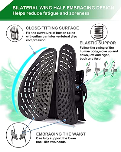 Almohada Lumbar, WEEKSUN Cojin Lumbar Ergonomique con 5 Posiciones Ajustables para Alivio del Dolor de Espalda y corrección de la Postura para Silla de Oficina, Asiento de Auto, Ruedas