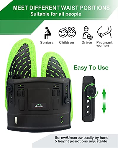 Almohada Lumbar, WEEKSUN Cojin Lumbar Ergonomique con 5 Posiciones Ajustables para Alivio del Dolor de Espalda y corrección de la Postura para Silla de Oficina, Asiento de Auto, Ruedas