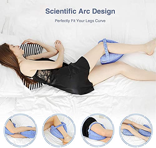 Almohada Ortopédica para Pierna y Rodilla, Cojín ergonómico con Espuma viscoelástica, Almohada para Dormir posicionadora para Embarazadas Alivia Dolores de piernas, Cadera y articulaciones. (Azul)