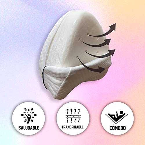 Almohada Ortopédica para Pierna y Rodilla, Espuma con Memoria, Alivia el Dolor de Espalda, Cadera y Articulaciones, Soporte para el Tobillo y la Rodilla – Almohadilla para Dormir de Lado