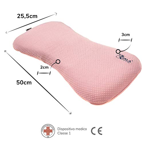 Almohada para bebés hasta los 36 meses para ayudar a prevenir y tratar la plagiocefalia,de funda extraíble (con dos fundas), hecha de Memory Foam, espuma viscoelastica - rosa