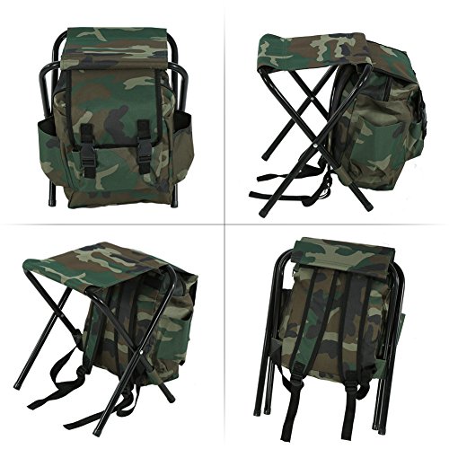 Alomejor Silla Plegable Taburete Plegable Mochila Impermeable Ultraligero Silla Plegable portátil para Pesca, Deportes, Senderismo, Playa Barbacoa al Aire Libre, Camping