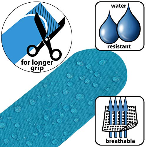 ALPIDEX 5 Rollos Cinta Kinesiología Tape 5 m x 5 cm Cinta Muscular E- Book Ejemplos Aplicación, Color:azul claro