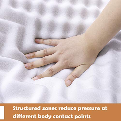 Amazon Basics - Cubrecolchón de espuma con memoria confortable con correas, 4 cm - 135 x 190 cm