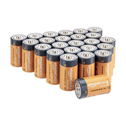 Amazon Basics - Pilas alcalinas D, de 1,5 voltios, gama Everyday, paquete de 24 (el aspecto puede variar)