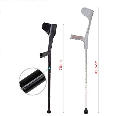 Andador con Andador, muletas de Codo para Anciano, aleación de Aluminio, Equipo de rehabilitación para Ancianos con Lesiones Ajustables, muletas de Apoyo para el antebrazo, Gris, 80 * 15