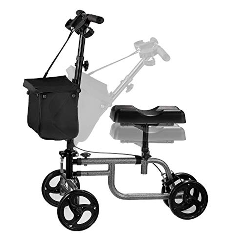 Andador de rodilla - Scooter orientable para lesiones de piernas, pies y tobillos rotos - Carro de cuatro ruedas con rodillas - Almohadilla de asiento ortopédica para movilidad médica de adultos y a
