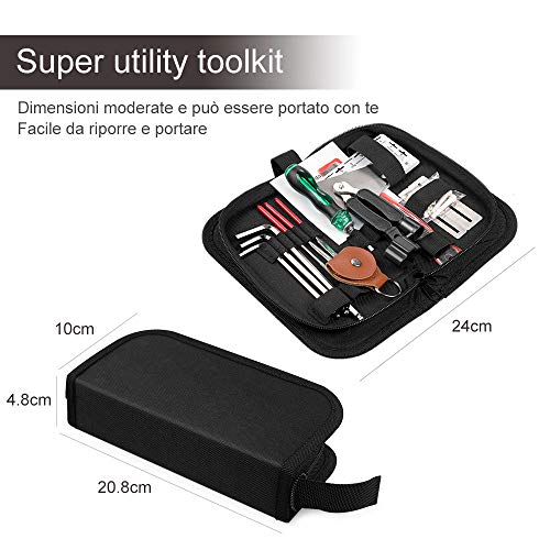 Anpro 26PCS Kit de Herramienta Guitarra,Accesorios Guitarra,Herramientas de Limpieza y Mantenimiento para Guitarra, Ukelele, Bajo, Mandolina, Banjo