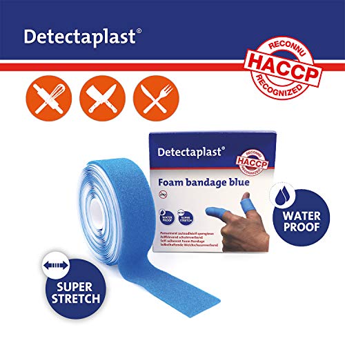 Apósito autoadhesivo Detectaplast para heridas y lesiones, rollo de esparadrapo impermeable para manipulación de alimentos, superelástico, 3cm x 4,5m